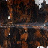 Dark Tricolor Cowhide Rug Size 7'0" L x 6'5" W 2916