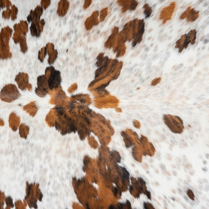 White Tricolor Cowhide Rug Size 7'4" L x 6'4" W 2918