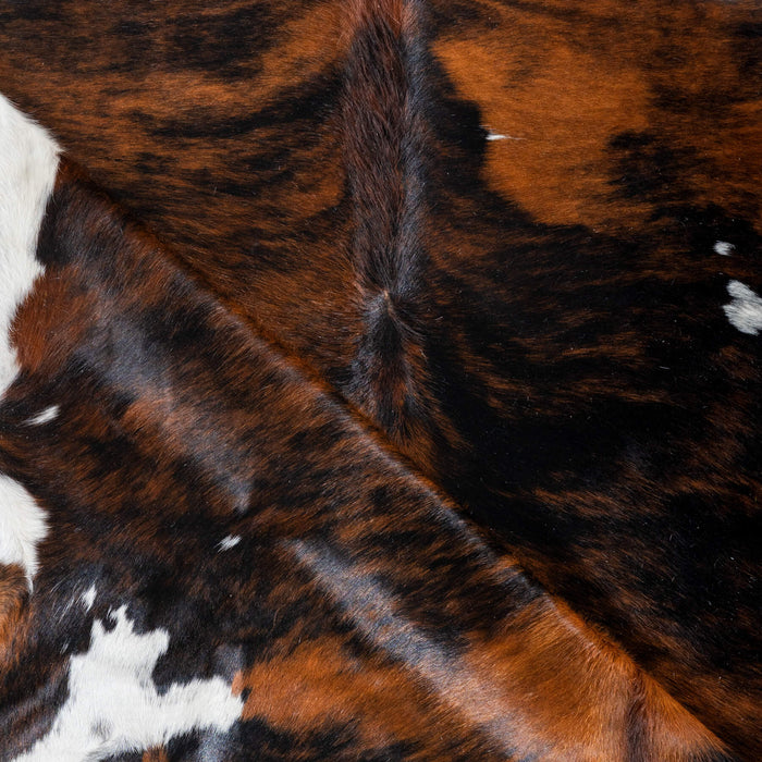 Tricolor Brindle Mix Cowhide Rug Size 7'11" L x 6'11" W 2919