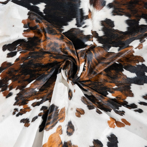 Tricolor Cowhide Rug Size 7'11" L x 6'10" W 2920