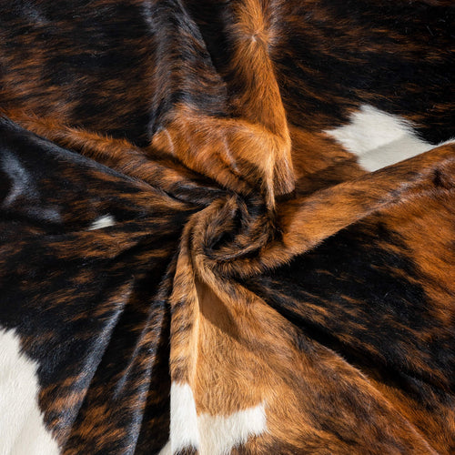 Dark Tricolor Cowhide Rug Size 8'3" L x 6'11" W 2924