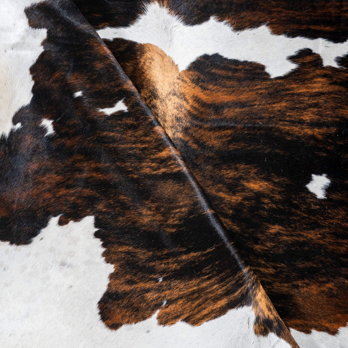 Dark Tricolor Cowhide Rug Size 7'5" L x 6'2" W 2926