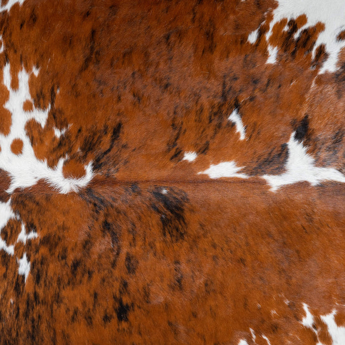 Tricolor Brindle Mix Cowhide Rug Size 7'2" L x 6'9" W 2931