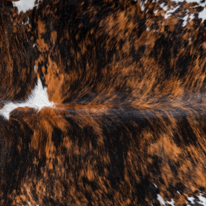 Tricolor Brindle Mix Cowhide Rug Size 7'3" L x 5'9" W 2932