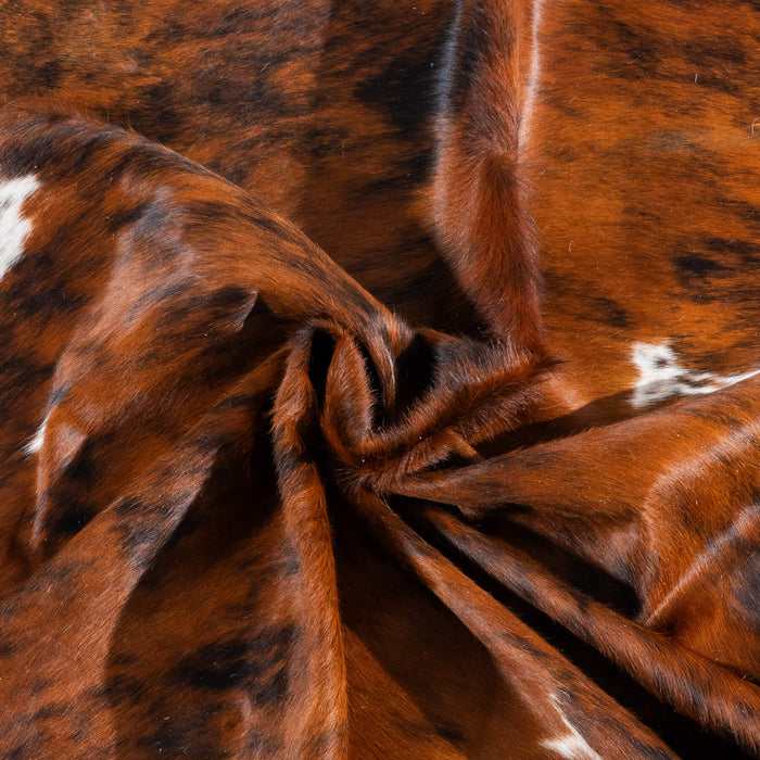 Tricolor Brindle Mix Cowhide Rug Size 7'8" L x 5'10" W 2937