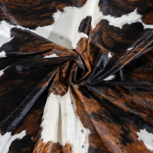 Dark Tricolor Cowhide Rug Size 7'9" L x 6'11" W 2938