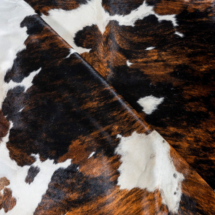 Dark Tricolor Cowhide Rug Size 7'9" L x 6'11" W 2938