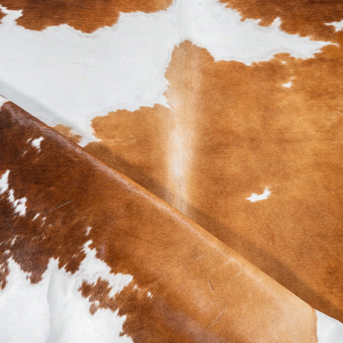 Chocolate and White Cowhide Rug Size 8'0" L x 6'11" W 2939