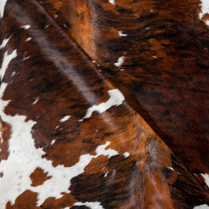 Tricolor Brindle Mix Cowhide Rug Size 7'9" L x 5'10" W 2941