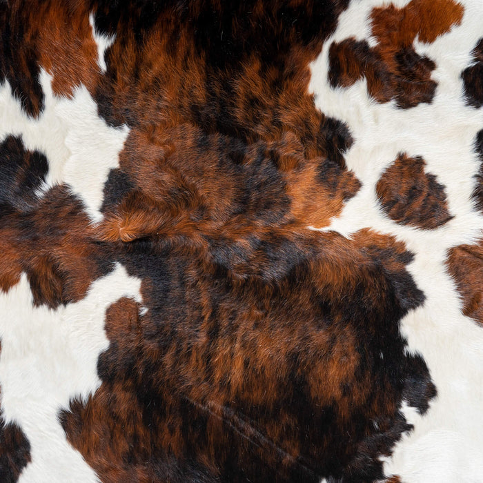 Dark Tricolor Cowhide Rug Size 7'10" L x 6'6" W 2943