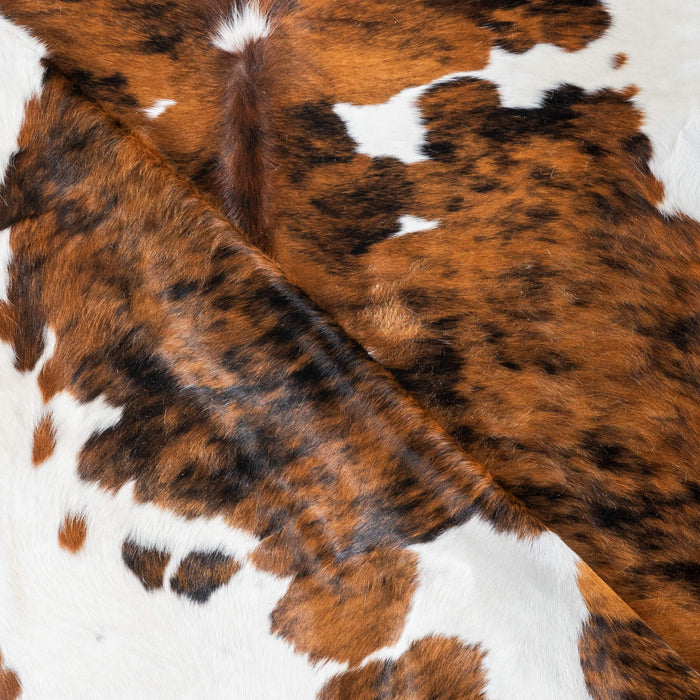 Tricolor Brindle Mix Cowhide Rug Size 6'10" L x 6'6" W 2947