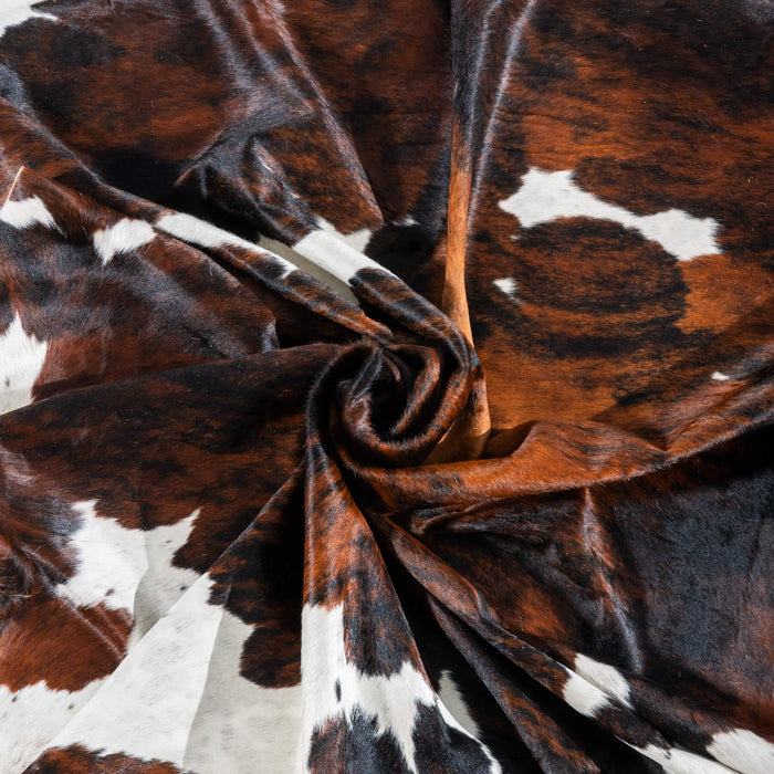 Dark Tricolor Cowhide Rug Size 8'0" L x 7'0" W 2955