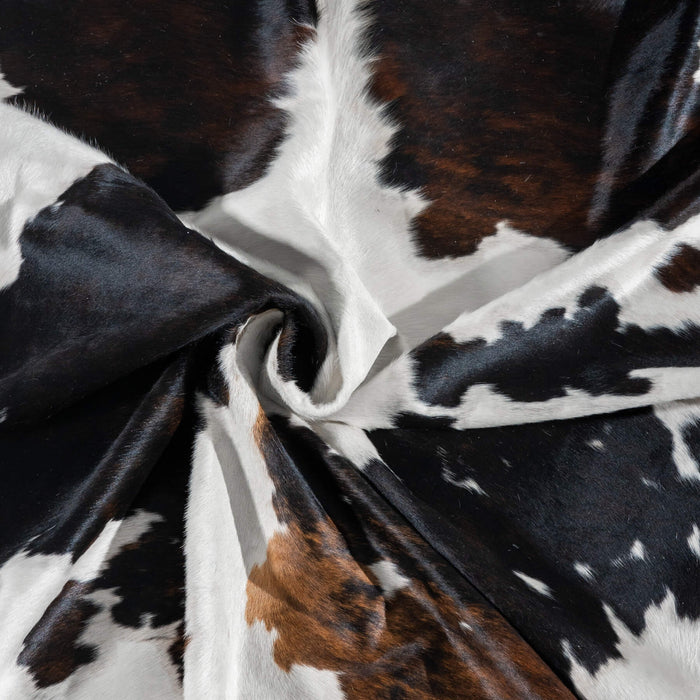 Dark Tricolor Cowhide Rug Size 7'5" L x 6'4" W 2956