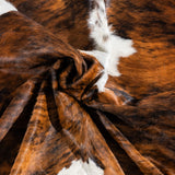 Tricolor Brindle Mix Cowhide Rug Size 7'0" L x 7'3" W 2962