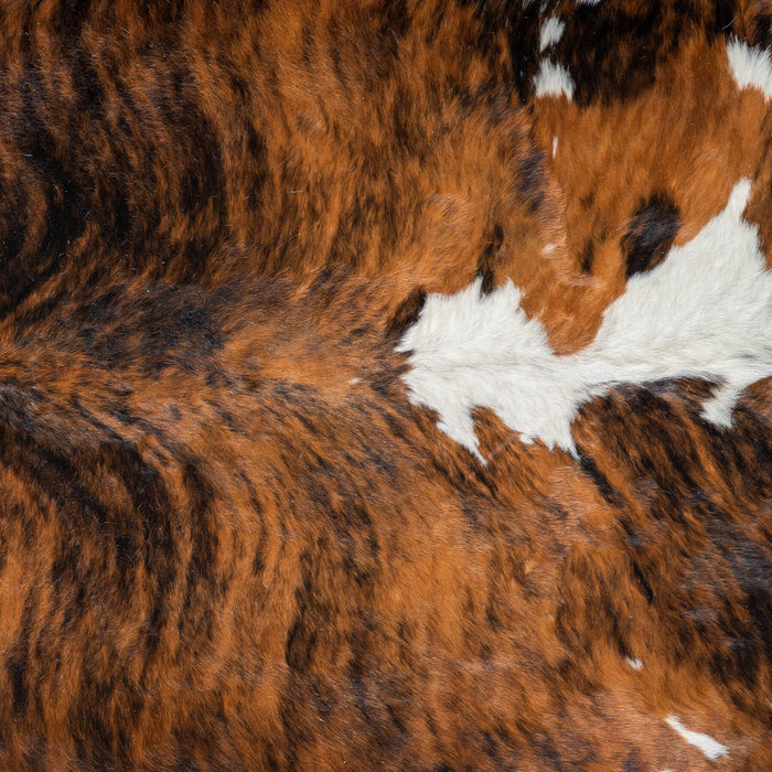 Tricolor Brindle Mix Cowhide Rug Size 7'0" L x 7'3" W 2962