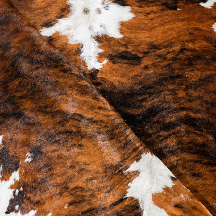 Tricolor Brindle Mix Cowhide Rug Size 7'0" L x 7'3" W 2962