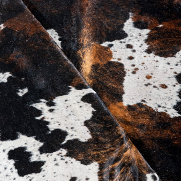 Dark Tricolor Cowhide Rug Size 7'8" L x 6'1" W 2964