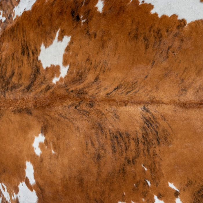 Tricolor Brindle Mix Cowhide Rug Size 8'8" L x 7'5" W 2966