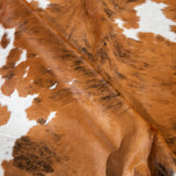 Tricolor Brindle Mix Cowhide Rug Size 8'8" L x 7'5" W 2966