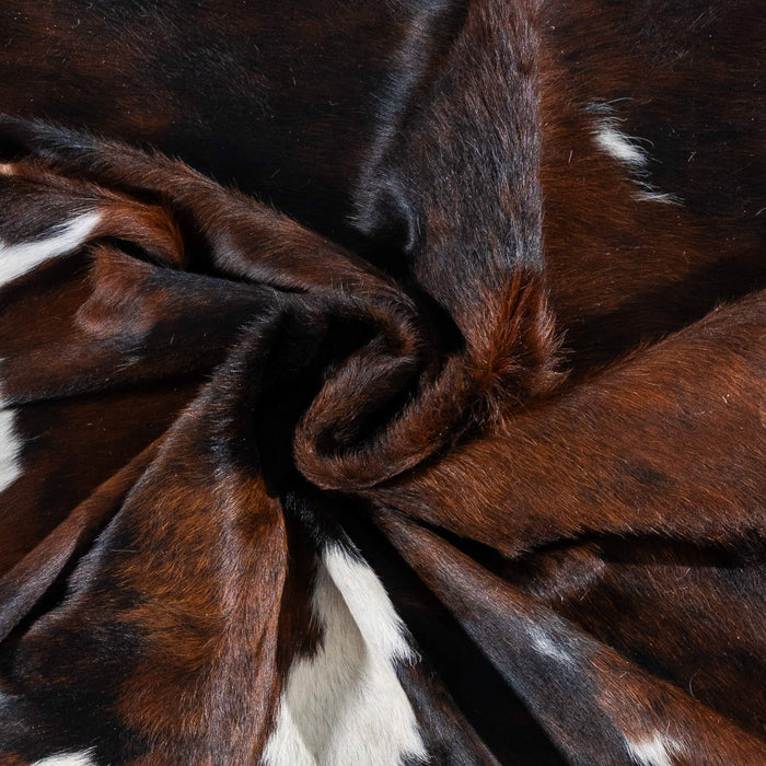 Dark Tricolor Cowhide Rug Size 7'0" L x 6'2" W 2968