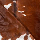 Chocolate and White Cowhide Rug Size 7'4" L x 7'1" W 2973