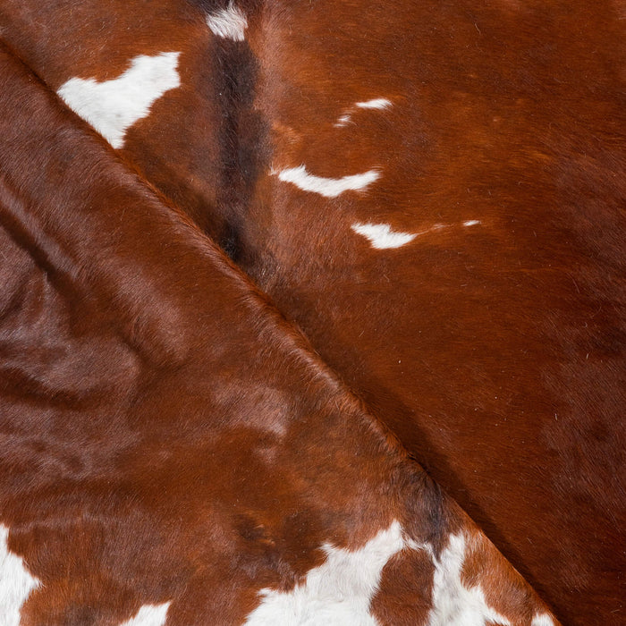 Chocolate and White Cowhide Rug Size 7'4" L x 7'1" W 2973