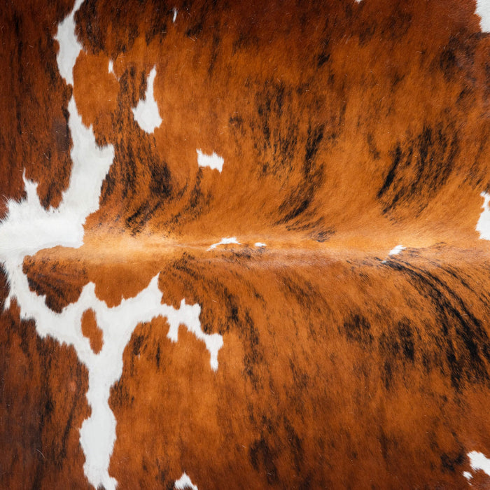 Tricolor Brindle Mix Cowhide Rug Size 7'5" L x 6'2" W 2979
