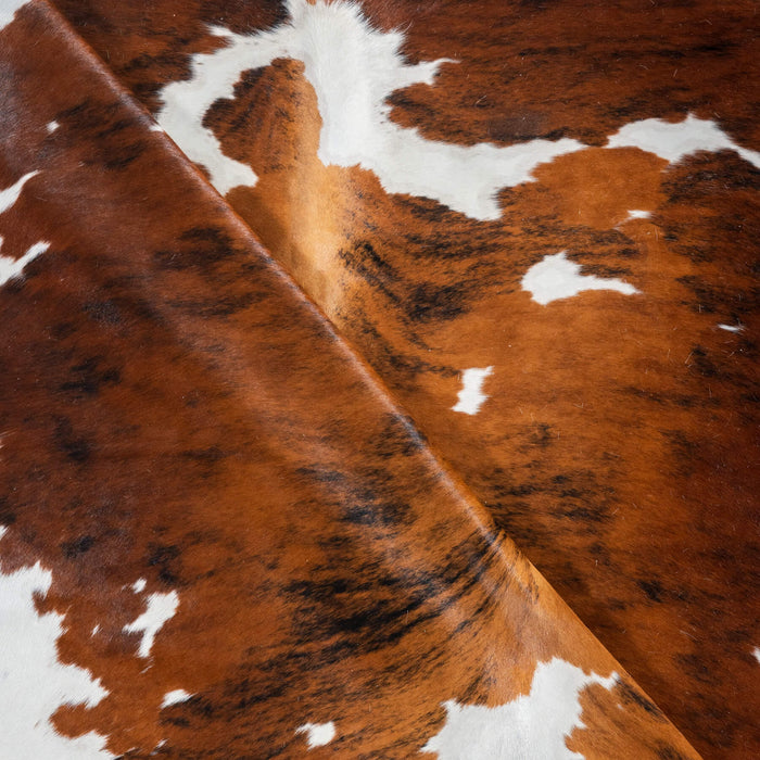 Tricolor Brindle Mix Cowhide Rug Size 7'5" L x 6'2" W 2979