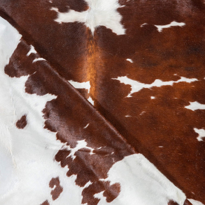 Chocolate and White Cowhide Rug Size 8'6" L x 6'9" W 2981