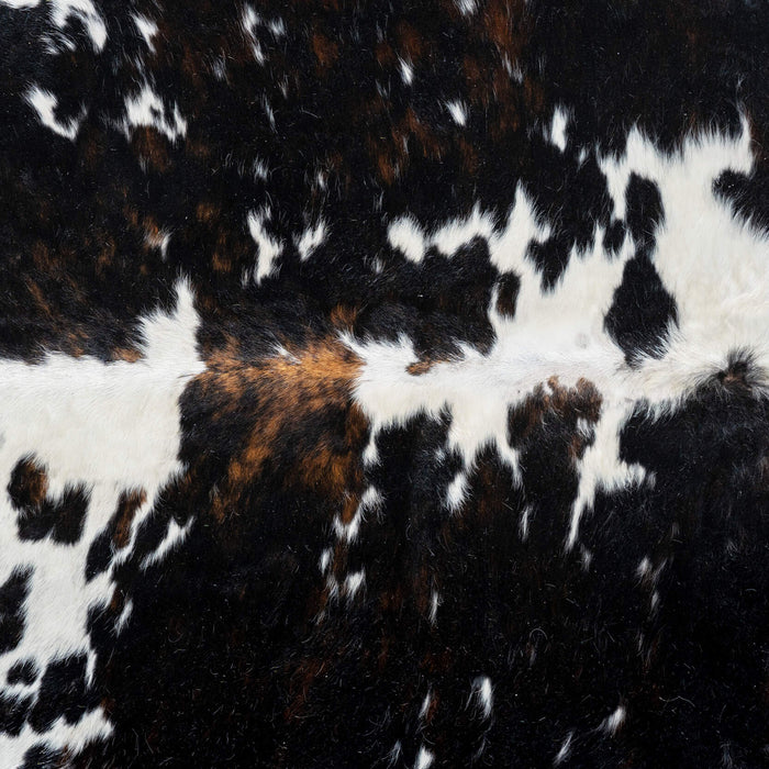 Dark Tricolor Cowhide Rug Size 7'7" L x 6'8" W 2987