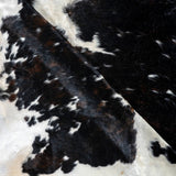 Dark Tricolor Cowhide Rug Size 7'7" L x 6'8" W 2987