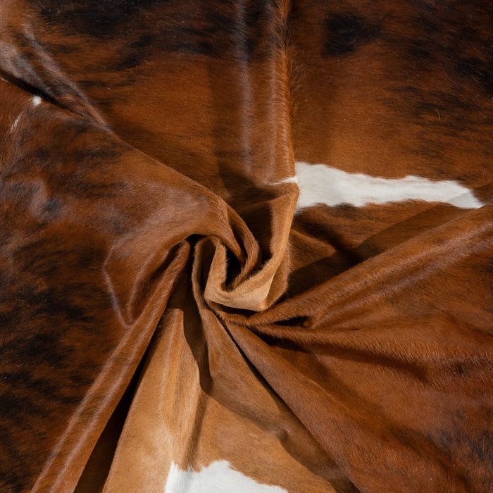 Tricolor Brindle Mix Cowhide Rug Size 7'7" L x 6'7" W 2990