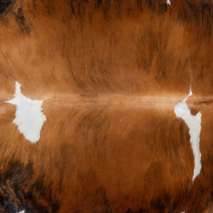 Tricolor Brindle Mix Cowhide Rug Size 7'7" L x 6'7" W 2990