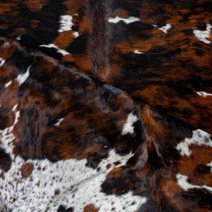 Dark Tricolor Cowhide Rug Size 7'8" L x 6'11" W 2995