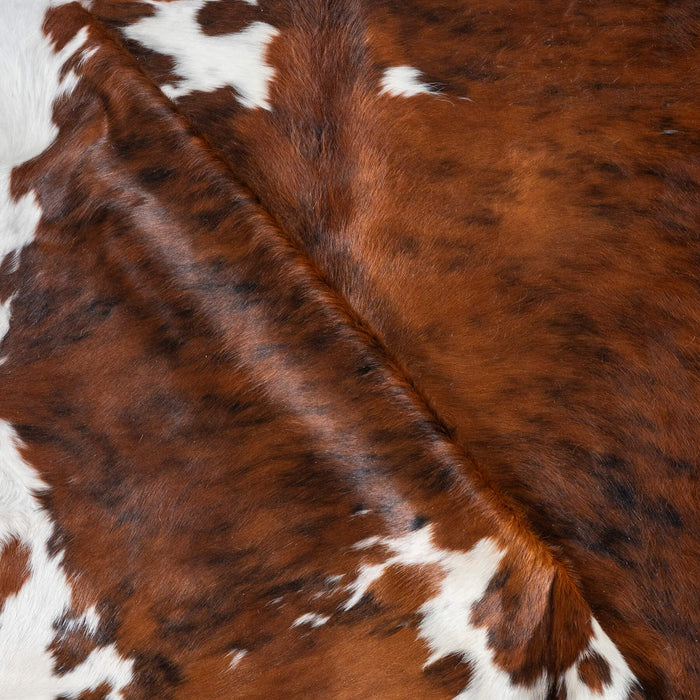 Tricolor Brindle Mix Cowhide Rug Size 7'6" L x 6'8" W 2996