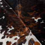 Dark Tricolor Cowhide Rug Size 7'6" L x 6'4" W 2998