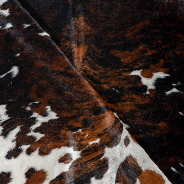 Dark Tricolor Cowhide Rug Size 7'6" L x 6'4" W 2998