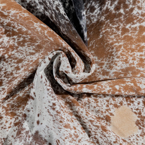 Brazilian Brown Salt and Pepper Cowhide Rug Size 7'10" L x 6'10" W 3014