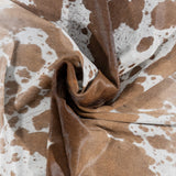 Brazilian Chocolate and White Cowhide Rug Size 7'3" L x 6'4" W 3016