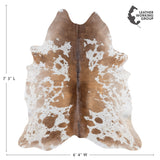 Brazilian Chocolate and White Cowhide Rug Size 7'3" L x 6'4" W 3016