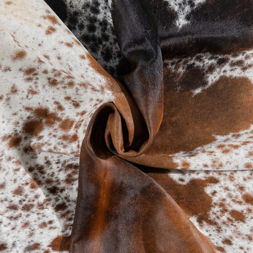 Brazilian Brown Salt and Pepper Cowhide Rug Size 8'6" L x 7'6" W 3023