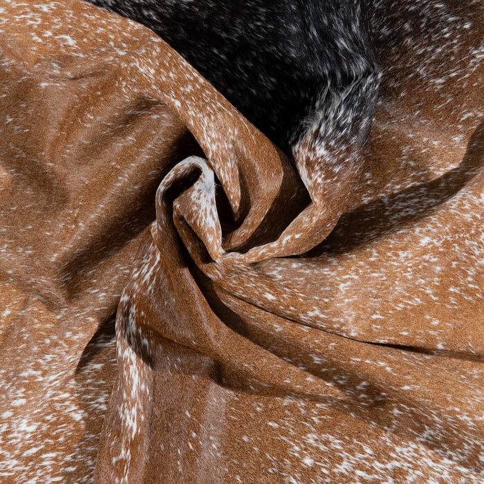 Brazilian Brown Salt and Pepper Cowhide Rug Size 7'5" L x 6'10" W 3034