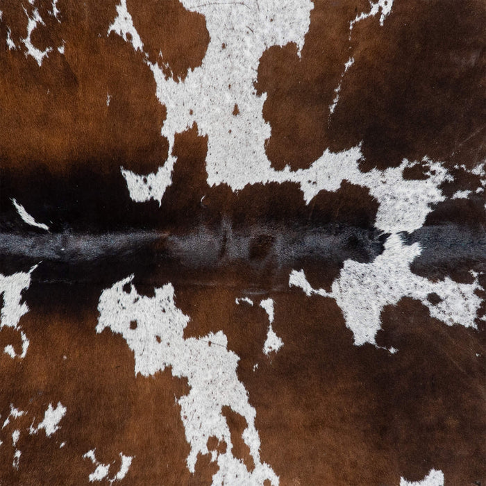 Brazilian Chocolate and White Cowhide Rug Size 6'11" L x 5'11" W 3045
