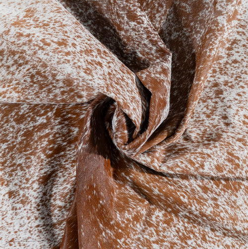 Brazilian Brown Salt and Pepper Cowhide Rug Size 7'4" L x 6'5" W 3051