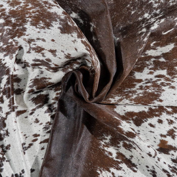 Brazilian Brown Salt and Pepper Cowhide Rug Size 7'2" L x 6'1" W 3056
