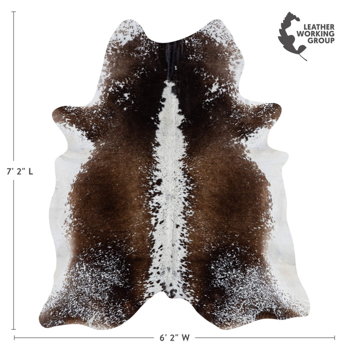 Brazilian Brown Salt and Pepper Cowhide Rug Size 7'2" L x 6'2" W 3061