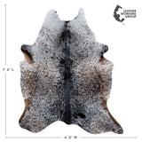 Brazilian Black Salt and Pepper Cowhide Rug Size 7'4" L x 6'0" W 3063