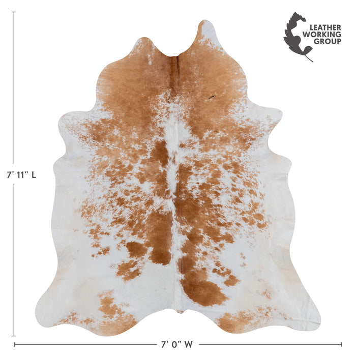 Brazilian Brown Salt and Pepper Cowhide Rug Size 7'11" L x 7'0" W 3074