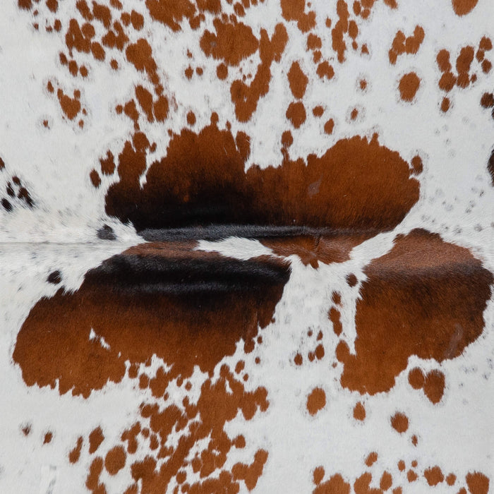 Brazilian Chocolate and White Cowhide Rug Size 7'6" L x 6'2" W 3086