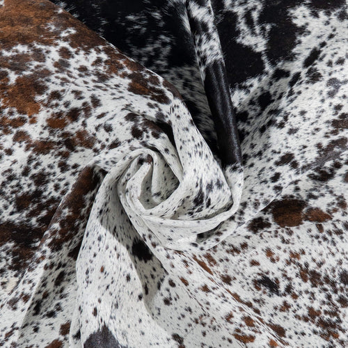 Brazilian Black Salt and Pepper Cowhide Rug Size 7'9" L x 6'7" W 3090